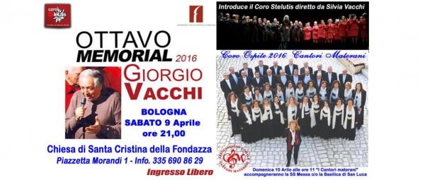EVENTO - VIII° Memorial Giorgio Vacchi - 09-04-2016 Coro Ospite "I Cantori materani"